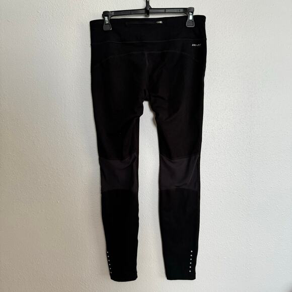 Nike Dri-Fit Tech Running Black Leggings High Rise Pull On Stretch Ankle Sz M - Picture 4 of 8